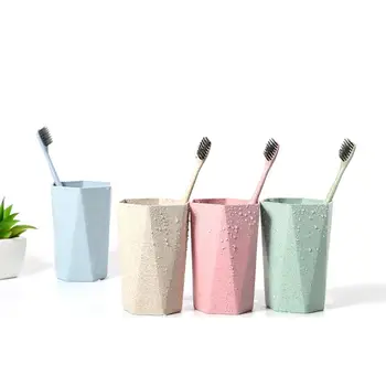 

1pcs Wheat Straw Washing Cup Diamond Cup Brushing Mouth Household Couple Toothbrush Wash Cup Random Color