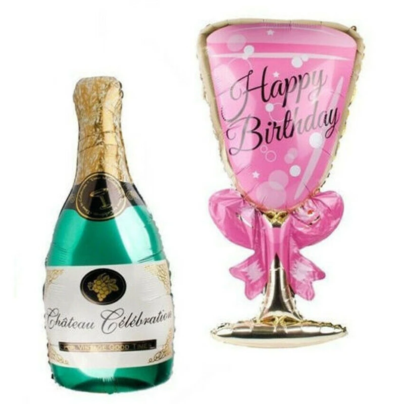 

1Set 8Pcs Whiskey Wine Bottle Beer Cup Balloons Creative Style Balloon Decoration Happy Birthday Party Balloon Supplies Home Dec
