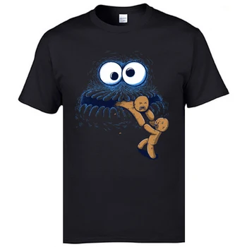 

Cookies Monster Demon Zombie Caminas Men T Shirt Big Mens Clothing Camisas Hombre Normal T Shirt Europe Size Black Tees