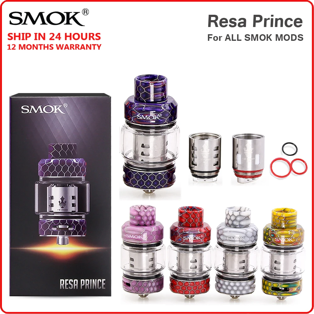 

Original SMOK Resa Prince Tank 7.5ml E Electronic Cigarette Vaporizer Atomizer with V12 Prince Core Coil Resistance VS TFV16