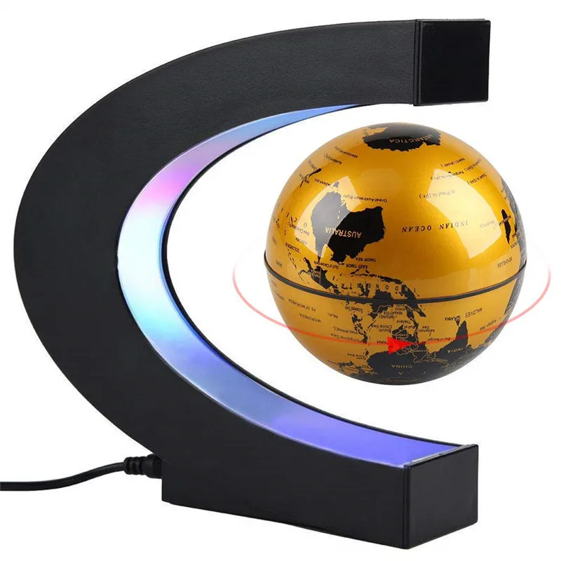Magnetic Levitation Floating World Map Globe Rotating Suspended In Air with LED Lights for Learning Teaching Demo Office Desk afbeelding