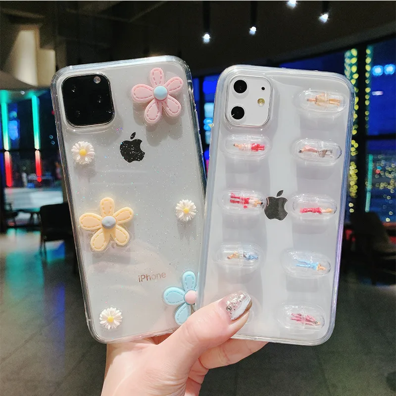 IMIDO симпатичная капсула мультфильм фигурка чехол для iPhone 11 Pro max/X xrxs max/7 8 p/6 6sp floret