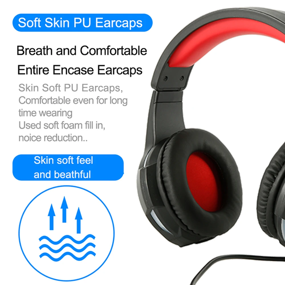 ADJUSTABLE USB HEADSET EARPHONES With MICROPHONE 4D Stereo Surround Subwoofer Sound for PC Laptop Game Accessories