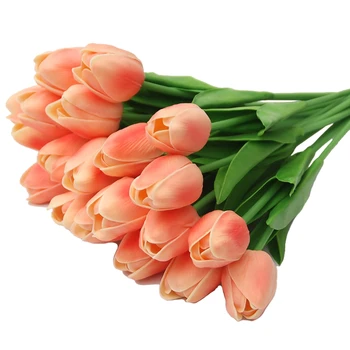 

31Pcs Tulip Artificial Flower Artificial Bouquet Real Contact Flower for Family Wedding Decoration Flower-ABUX