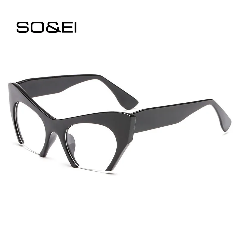 Fashion Retro Half frame Cat eye Women Men Glasses Frame eyeglasses frames eyeglass frames Can Be Equipped with Myopia Prescription Lens