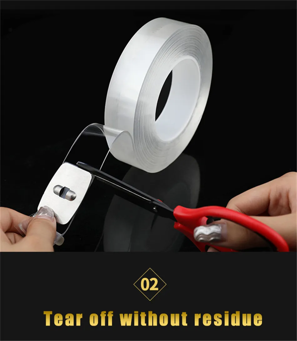 Multifunctional Double-Sided Adhesive Nano Tape Traceless Washable Removable Tapes Toothbrush Holder Bathroom