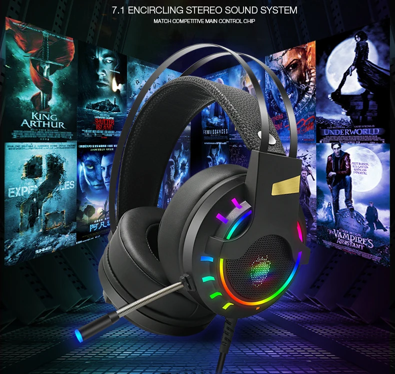 PUBG RGB Backlight Gaming Headset For Xbox One PC PS4 PS3 Laptop PC USB Port Stereo Noise Cancelling EarPhones Headphones