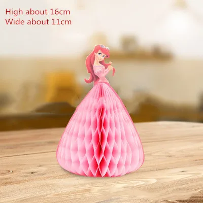 1pcs 3D princess party anniversaire1an stereo honeycomb paper birthday kids gift fairy princess greeting card party decor 1pcs style1