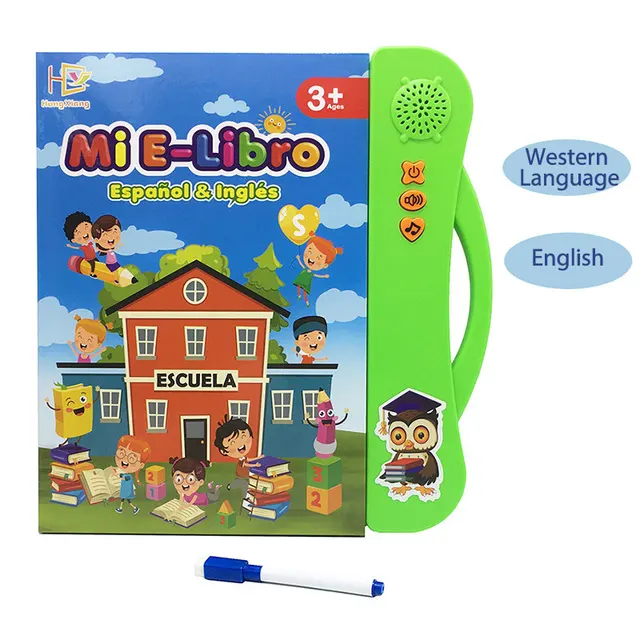 Spanish Learning Machine Children Early Education Language Learning Toy Kids Touch Make Sound Smart E-book Educational Toys 1
