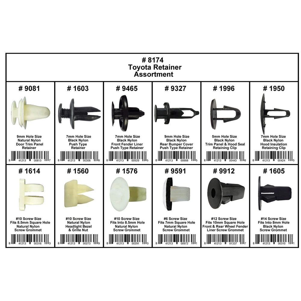 146 шт./компл. Универсальный Автомобильный корпус Пластиковый Толчок заклепки отделка крепежных деталей клип ремонт автомобиля Ассортимент Комплект для Toyota авто аксессуары