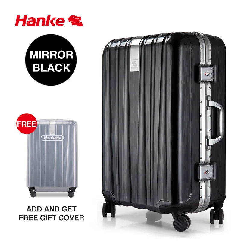 Mirror Black Брендовый дизайнерский чехол для костюма, рама из алюминиевого сплава, чемодан для путешествий, чехол на колесиках, жесткий корпус из поликарбоната, вращающиеся колеса, замок TSA H9822 - Color: Mirror Black