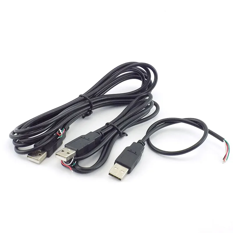 

0.3/1/2M DIY Micro USB A Male 4 Pin Wire Data Cable Connector extension Cord Power Supply Adapter for USB fan Devices N11