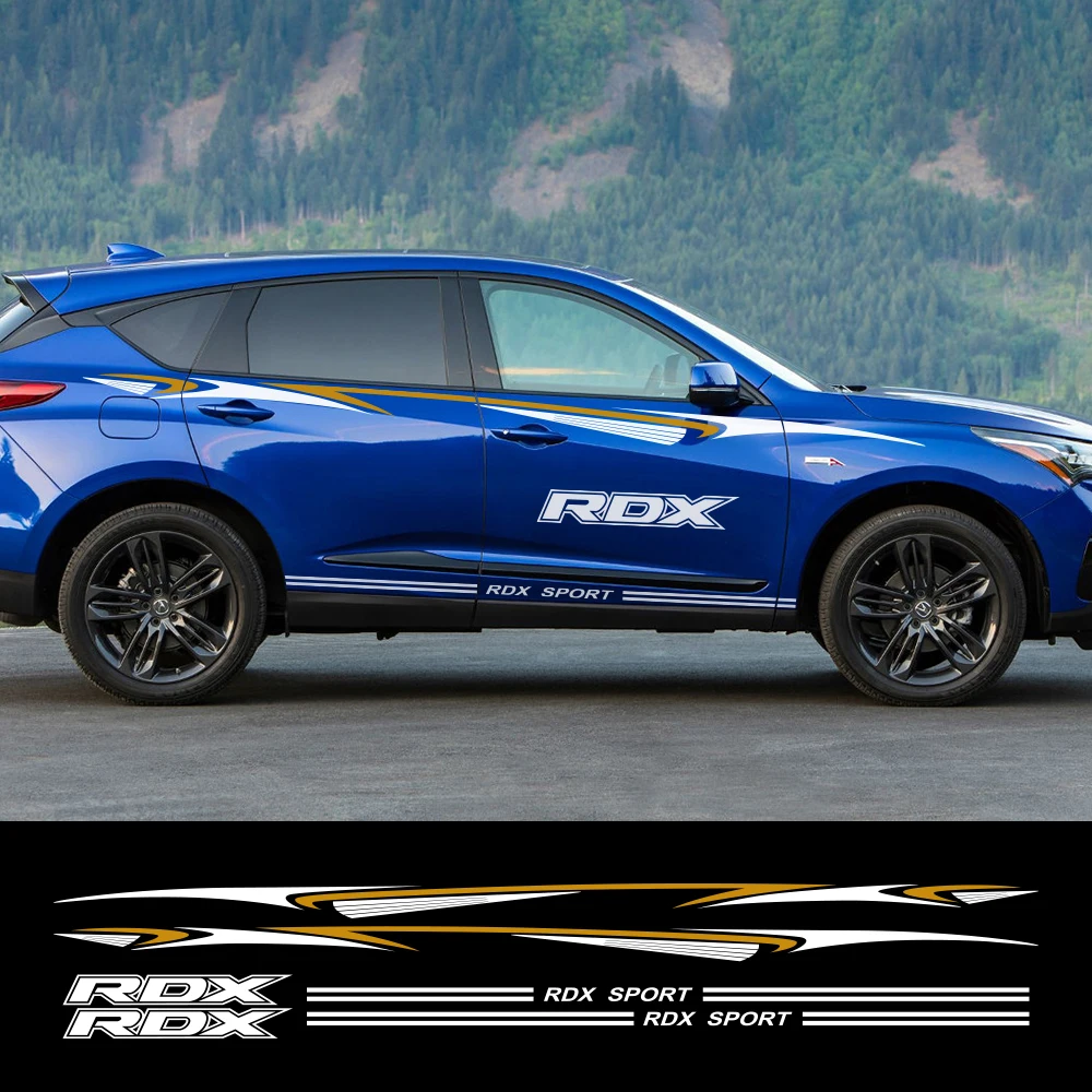 2 шт. для Acura MDX RDX Автомобильные наклейки Авто длинные боковые наклейки виниловая пленка стильная декорация для автомобилей DIY тюнинг автомобильные аксессуары