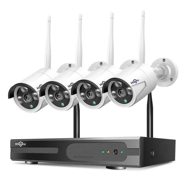 Hiseeu 8CH Wireless CCTV System 1536P 1080P NVR wifi Outdoor 3MP AI IP Camera Security System Video Surveillance LCD monitor Kit no lcd monitor
