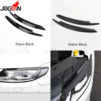 

Car Headlight Eyebrow Eyelid Cover Trim For VW Volkswagen Passat CC 2013-2018 Piano Black & Matt 2pcs