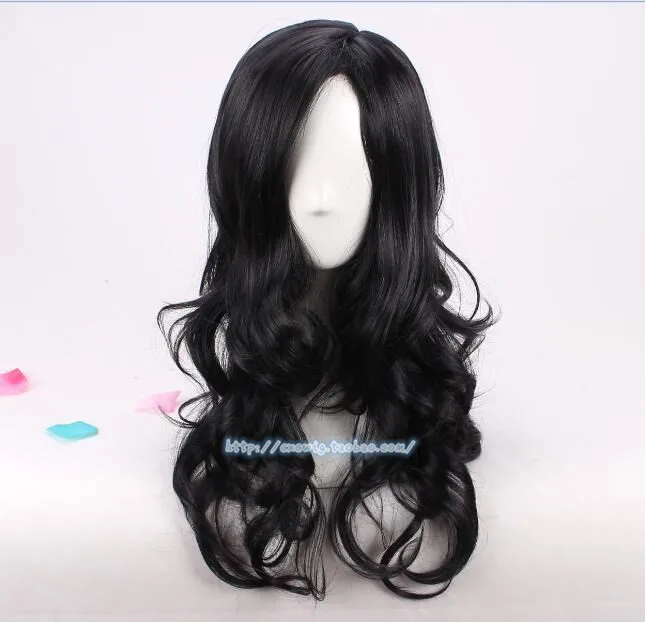 Halloween The witch Yennefer of Vengerberg Black Wavy Wig Women Role Play Black Hair Cosplay Wavy Wig