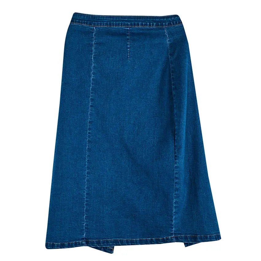 Solid Buttons Denim Skirts Women Casual Big Size Slim Mid-Calf Summer Skirt Ladies Fashion Wild Simple Jean Skirts New