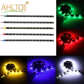 

2X Atmosphere Car Light Auto Decorative Flexible Lamp Strip 12V 30cm 15SMD LED Red White Green Blue Yellow Daytime Running Bulbs