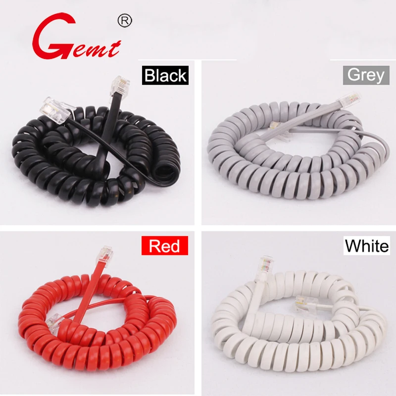 RJ9 four core Telephone cord pure Copper cable extend 2m Anti Tangle Telephone Cable Untangler 360 Degree Rotating Swivel cable