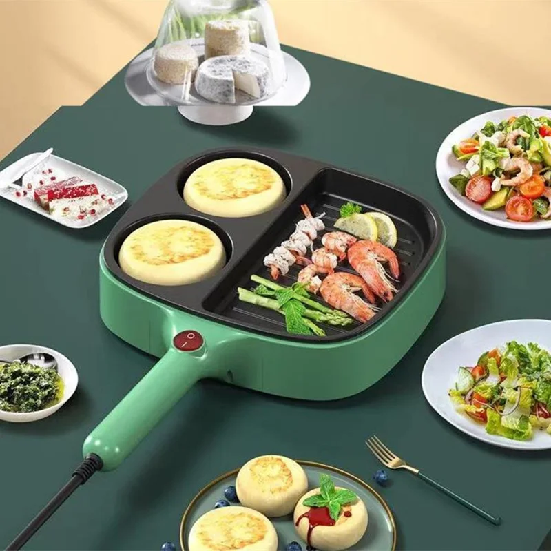 Electric Mini Steak Machine Aluminum Nonstick Breakfast Maker Frying Pan Grill Smokeless Electric Grill With Hot Pot 110/220V