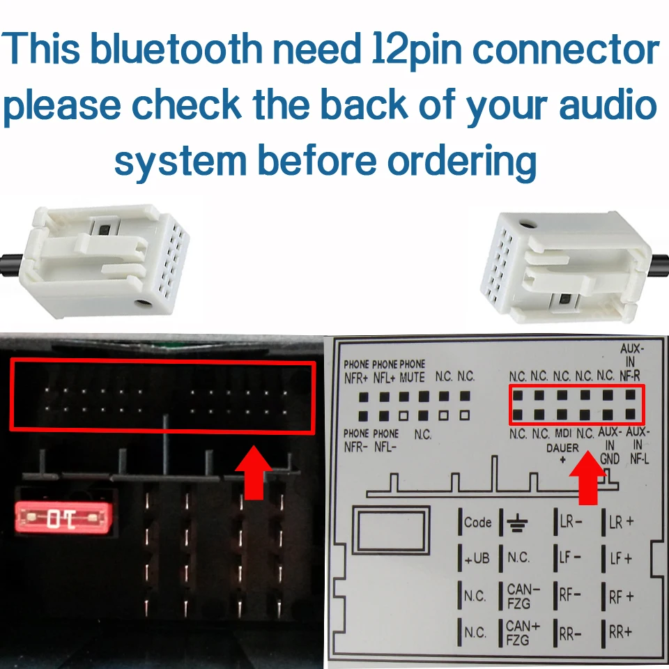 Chelink 12pin Автомобильный Bluetooth Aux кабель-адаптер для RCD210 RCD310 RCD510 RNS310 RNS315 RNS510 RNS810