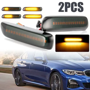 

For BMW 3 Series E46 2pcs Dynamic Flowing Water LED Turn Signal Light Side Marker Sequential Indicators Lamp Parts