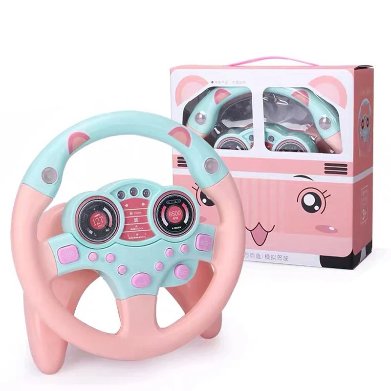 Kids Baby Instruments Simulation Steering Wheel Musical Handbell With Light Developing Educational Toys For Children Gifts