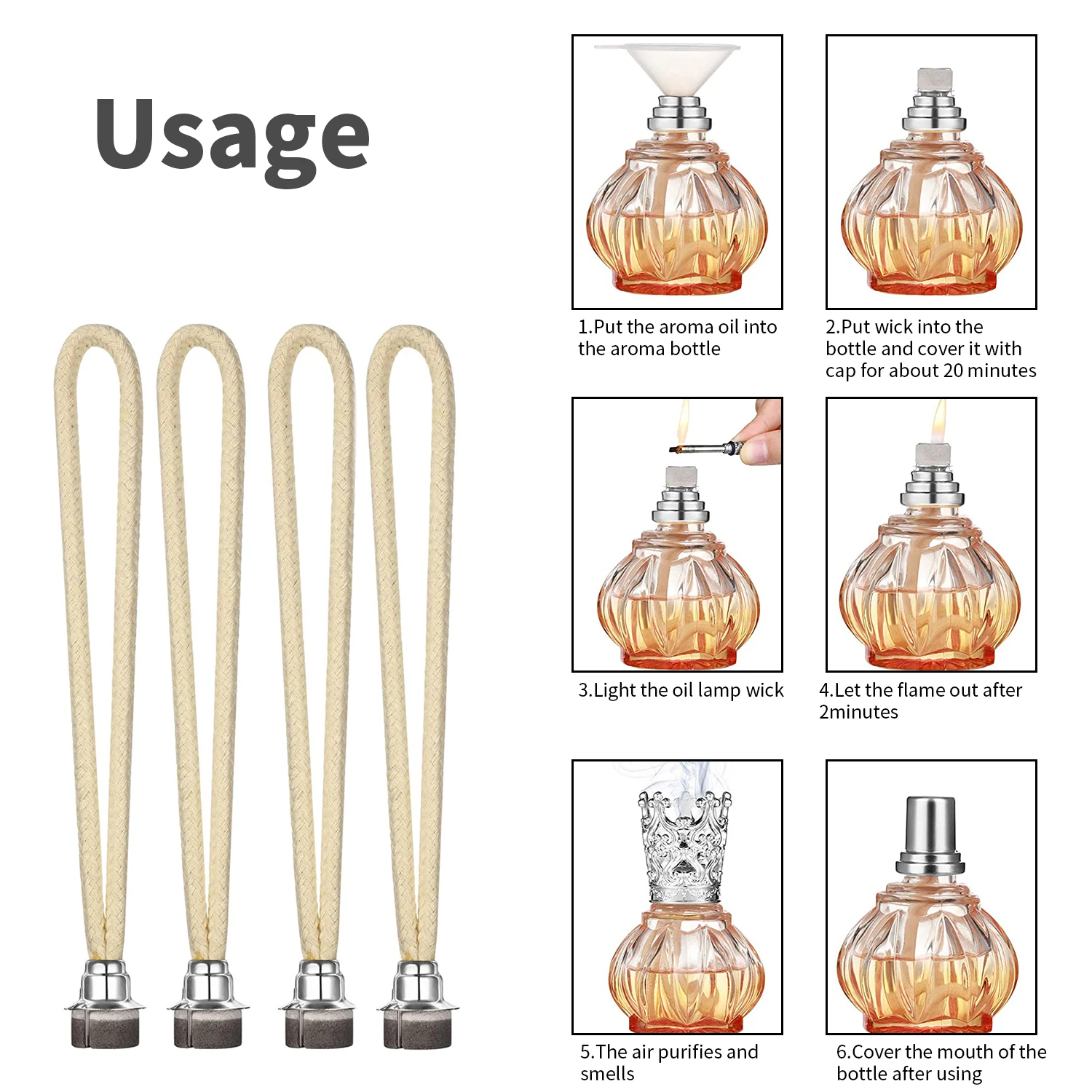 Description Picture 4 of item13/18mm Oil Lamp Wick Replacement Tightly Control Candle Wick For Diffuser Aromatherapy Decorative Candle Making Supplies