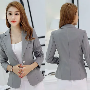 

Black Women Blazer 2020 Formal Blazers Lady Office Work Suit Pockets Jackets Coat Slim Black Women Blazer Femme Jackets