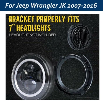

Round Car Headlight Brackets Trim Mounting Replacement For Jeep Wrangler JK 2007-2016