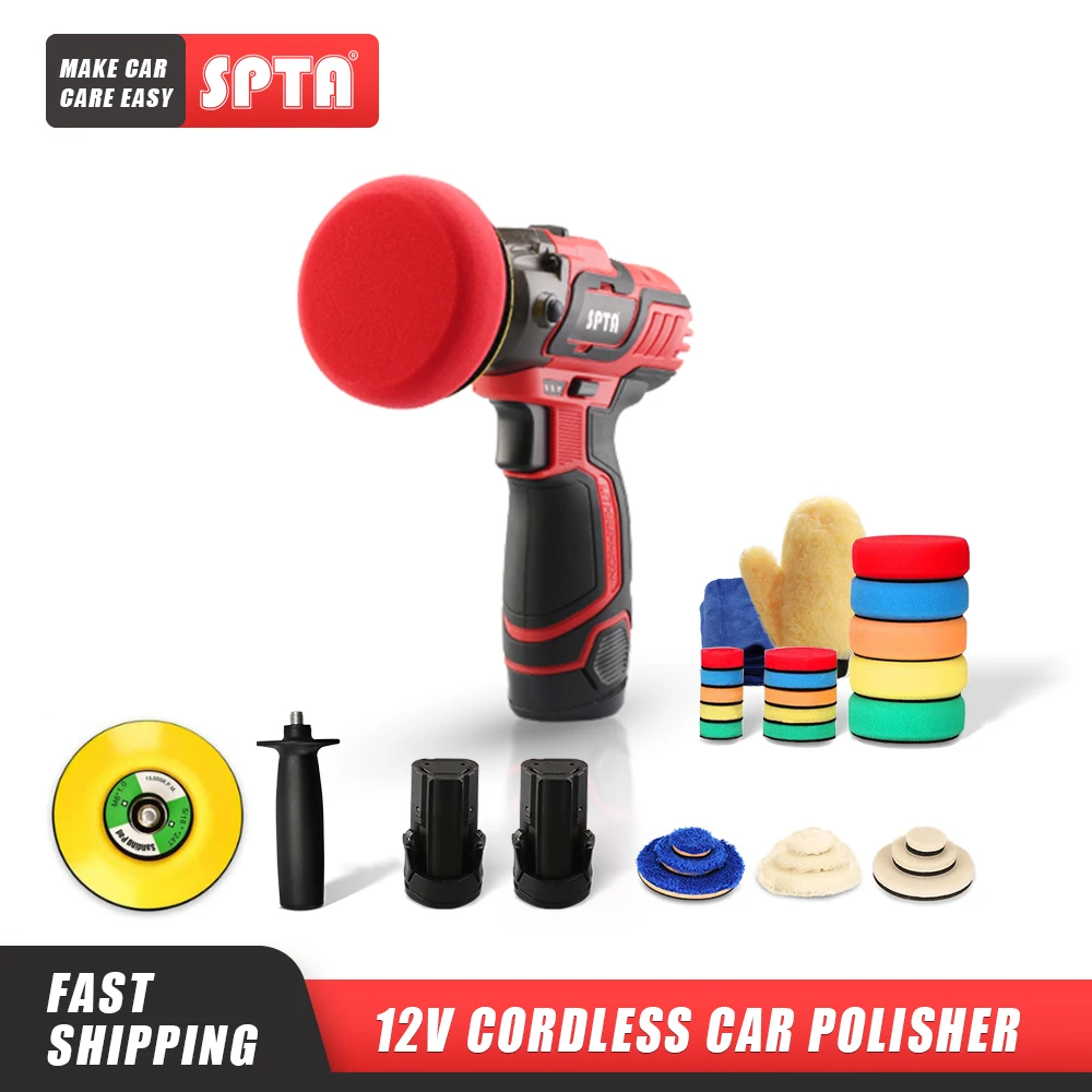 SPTA 12V Cordless Car Polisher Tool Set Cordless Drill Drive Variable