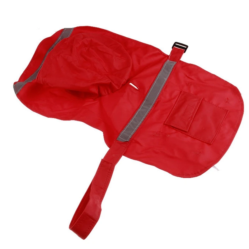 1Pcs PU Waterproof Small dog raincoat dog coat pet clothes raincoat teddy Whole cover rain coat drop ship - Цвет: RD