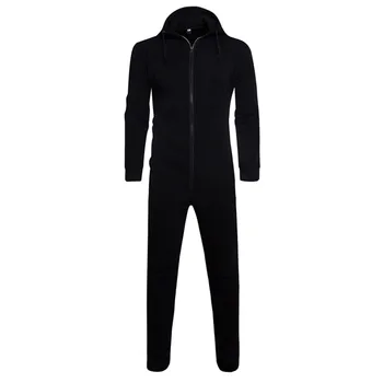 

Jumpsuit Men Autumn Winter Bodysuit Casual Adult Outwear Pullover Romper Warm Full Body Jumpsuit Clothes For Men Onesie Hooded