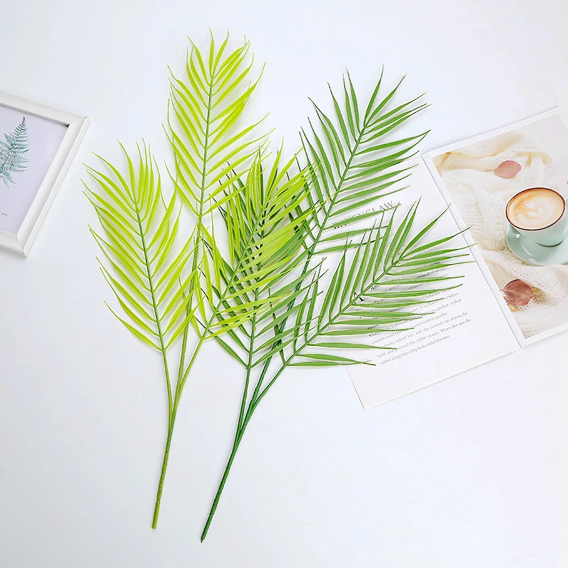 Artificial Palm Leave Loose Leaf Bamboo Home Decoration Accessories Plastic Fake Green Plants Wedding Party DIY |