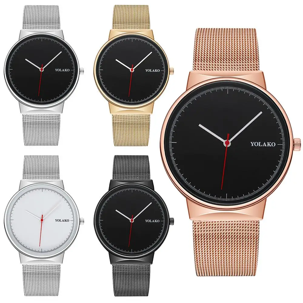 

New Three-needle Alloy Mesh Belt Scale Watch Men Brand Men's Watches Business Wristwatches Analog Display Quartz Watch
