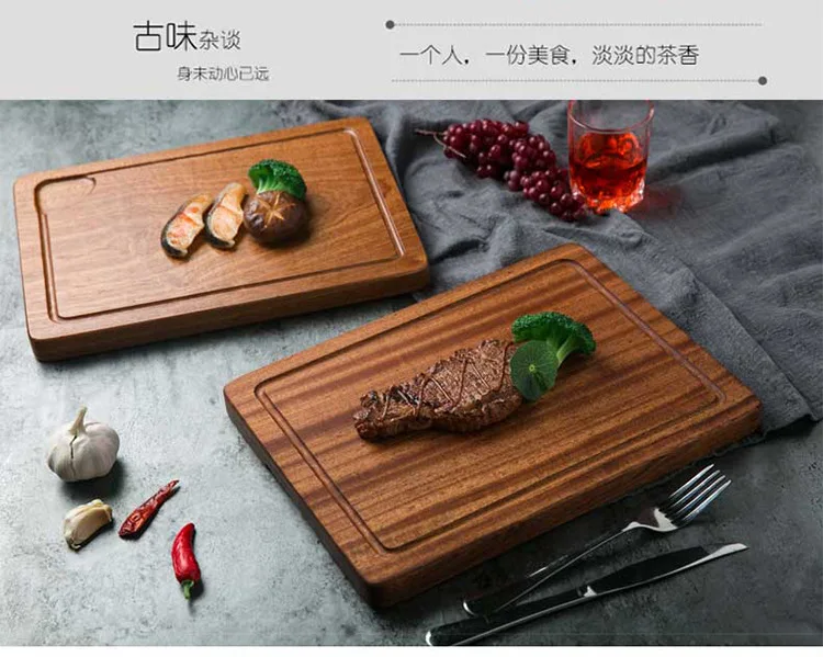 Деревянный поднос Sapele, тарелка для стейка, прямоугольная тарелка для пиццы, фруктов, бытовая тарелка высшего класса, весь деревянный поддон