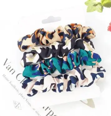 LeopardBlue Модные зимние женские базовые резинки для волос, резинки для волос для девушек, держатель для конского хвоста, аксессуары для волос - Цвет: LeopardBlue