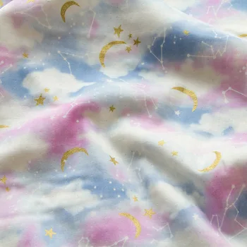 

Half-Meter Japanese kokka Soft Double Gauze Cotton Fabric constellation B