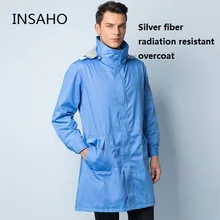 

Genuine INSAHO EMF shielding efficiency 55DB.double fabric,Silver fiber radiation proof coat, machine room overcoat,SHD026.