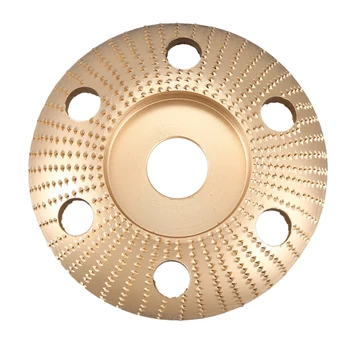

4.5Inch Wood Shaping Disc Round Carving Disc with Hole 22mm Bore Sanding Grinder Wheel for 115 125 Angle Grinder Gold