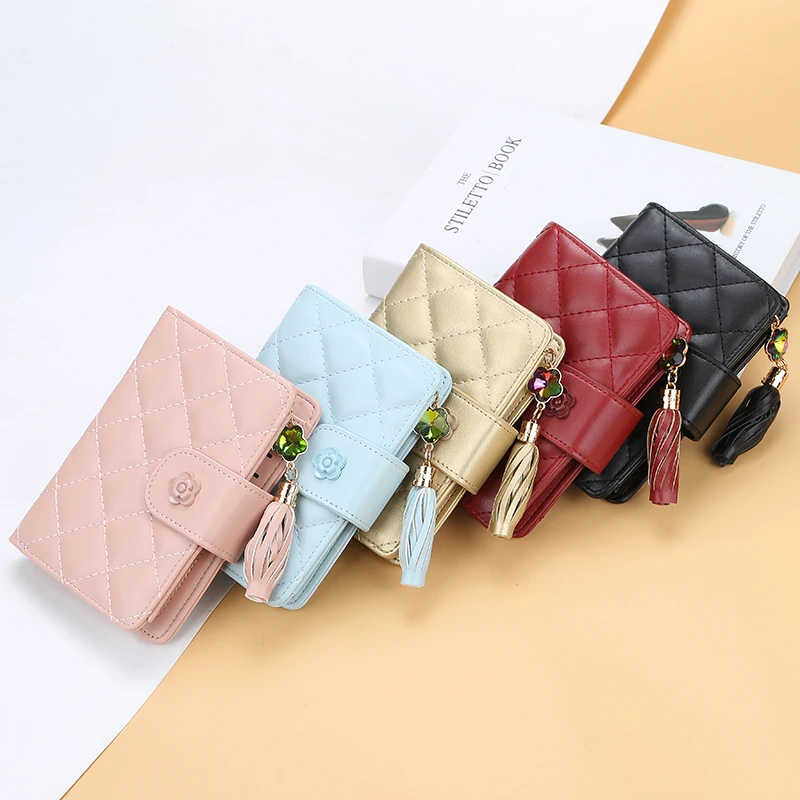 Najtaniej 2019 luksusowe marki skórzane portfele kobiety krótki zamek portmonetki składane portfele sprzęgła portmonetka damska posiadacz karty kredytowej
