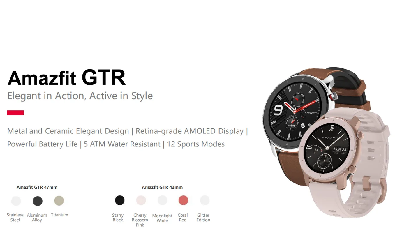 Глобальная версия Amazfit GTR 47 мм Водонепроницаемые Смарт-часы 5ATM Срок службы батареи 24 дня gps управление музыкой с кожаным ремешком