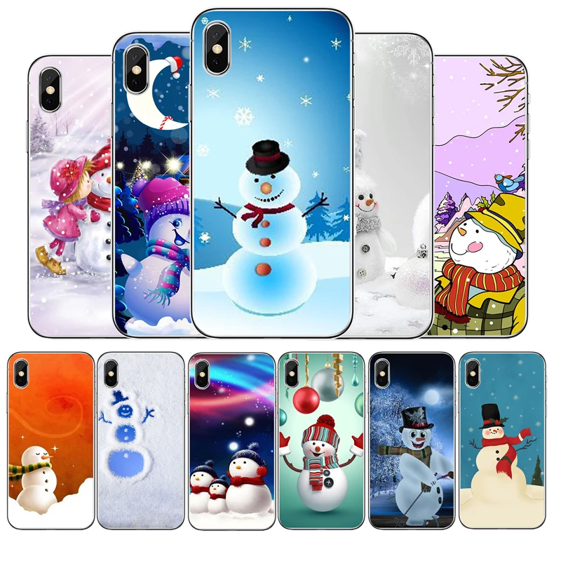 Силиконовый чехол для iphone 12 11Pro Max 11 XR XS X 8 7 6 6S Plus 5 5S SE 2020 с изображением снеговика |