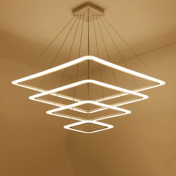 

Modern 4 square rings LED Pendant Lights For Living Room Dining room light Pendant Lamp Hanging Ceiling luminaire LED Lamp