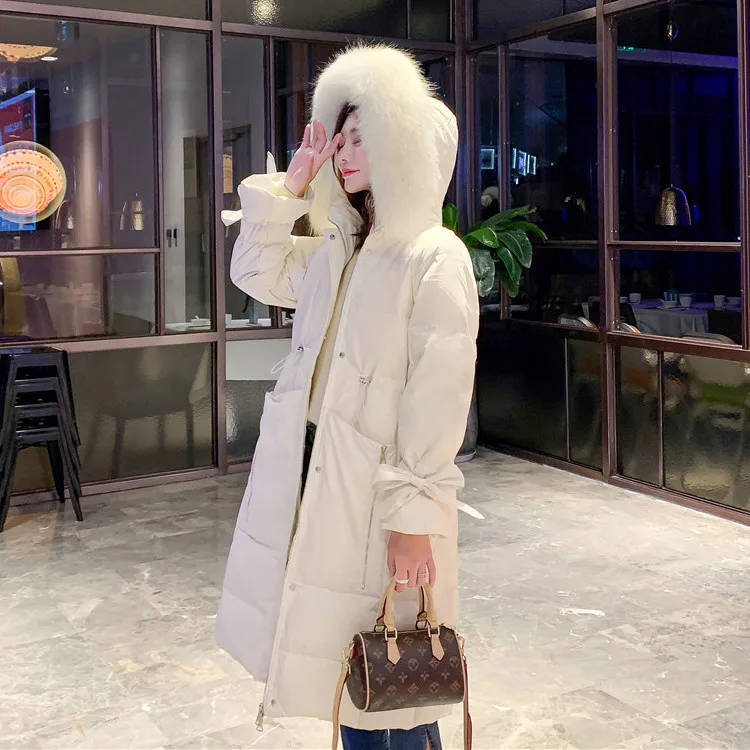 New Style Loose Thick South Korea off Season down Jacket Women's Mid-length Large Fur Collar Fashion Korean-style Coat