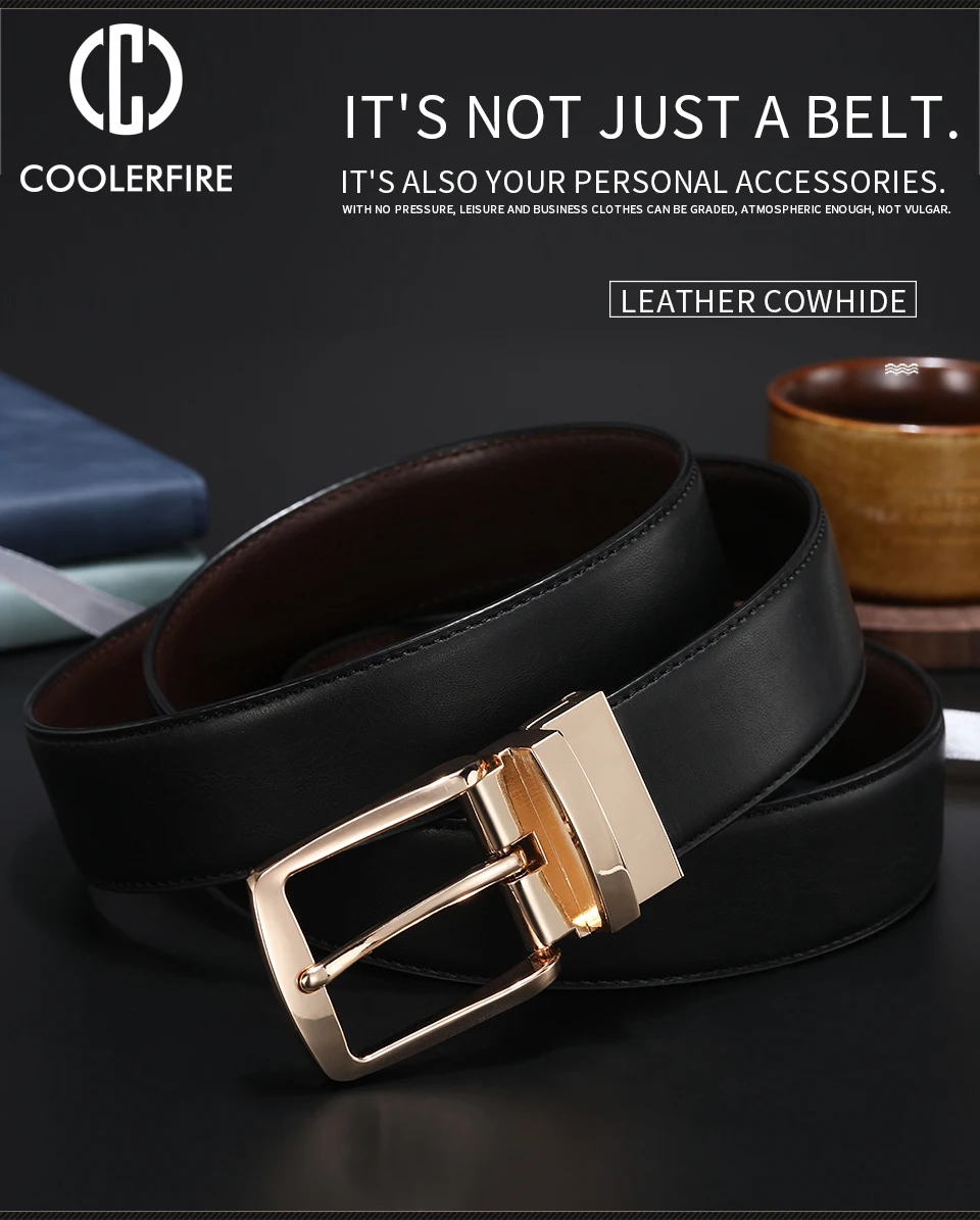 Men Dress Reversible Belts Casual High Quality Belt Genuine Leather Belt Male Vintage Luxury Black Brown