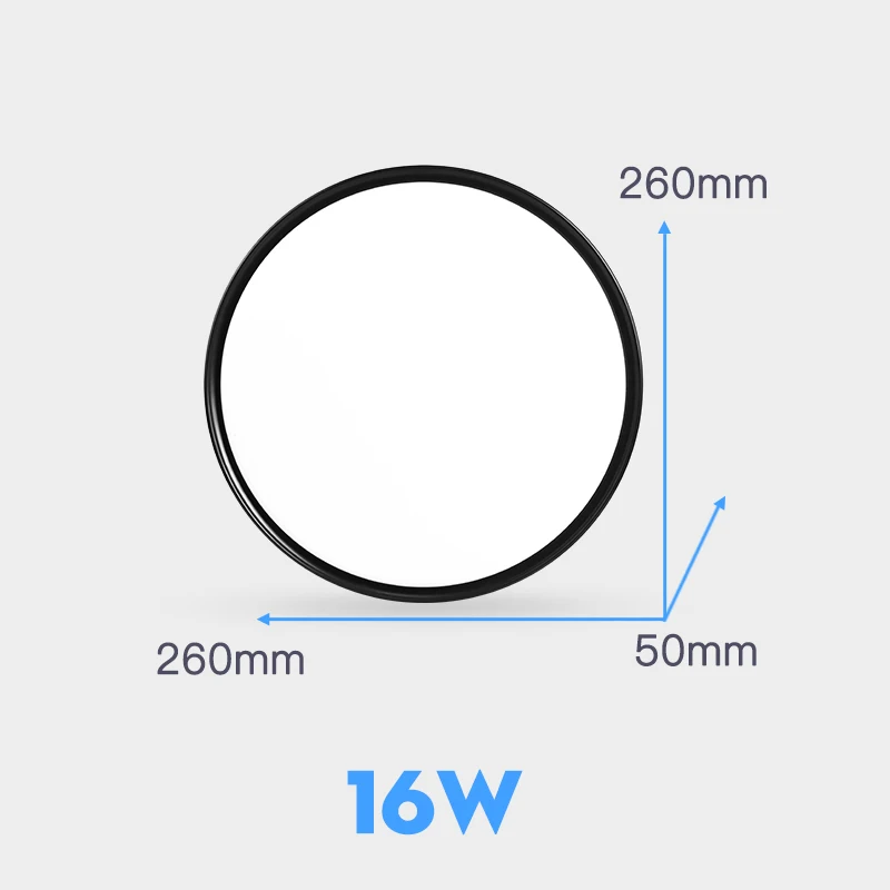 Светодиодный потолочный светильник 220 в современный светодиодный потолочный светильник 15 Вт 16 Вт 20 Вт 30 Вт 50 Вт 22 Вт панельные светильники для гостиной и кухни - Цвет корпуса: Type B 16W Black