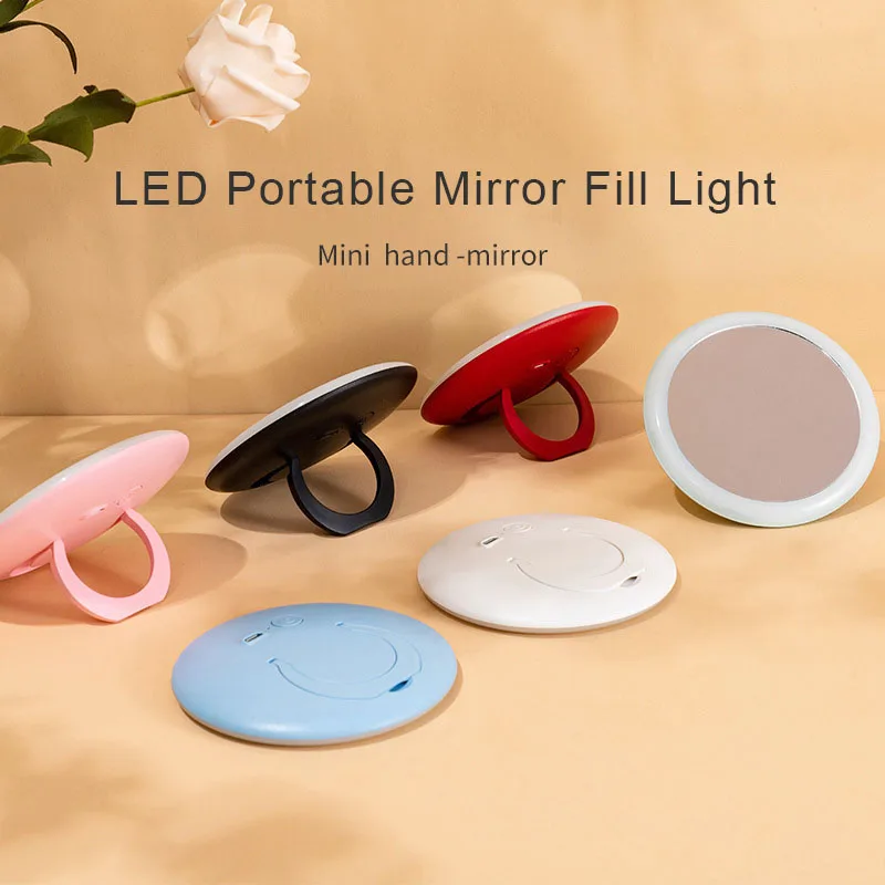 Can Be Put In Handbag Mini Rechargeable Portable Lamp LED Makeup Mirror Travel Vanity Looking Glass Light Fill Light