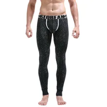 Новинка, мужские хлопковые дышащие спортивные Леггинсы с принтом, термо кальсоны, нижнее белье, штаны, Прямая поставка