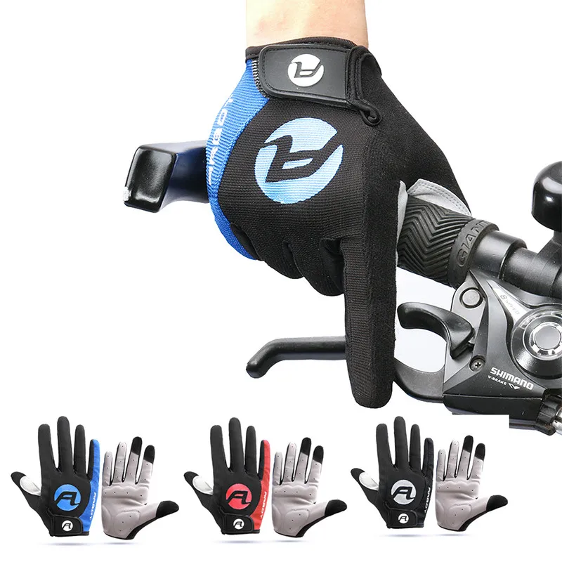 Полный палец для мужчин и женщин велосипедные перчатки bisiklet наружные перчатки Велоспорт ударопрочный велосипедный летний экран черный Luvas Спорт